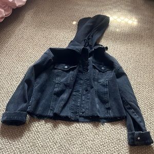 Black Jean Jacket Hoodie